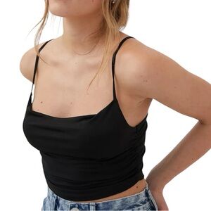 Urban Outfitters black Ariya ruched cowl neck cami tank top